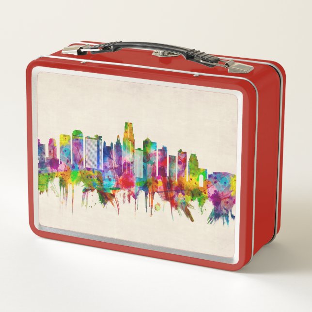 Kansas City Missouri Skyline Metal Lunch Box (Back)