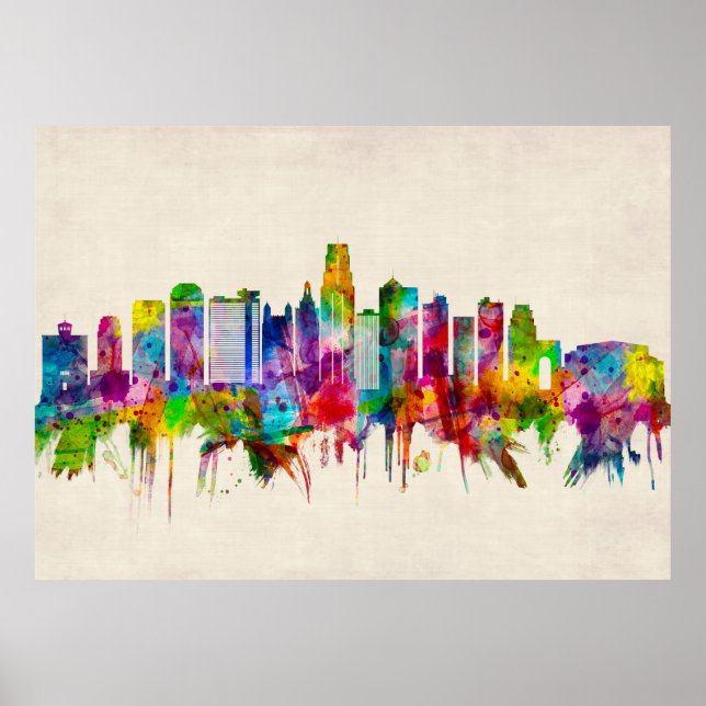 Kansas City Missouri Skyline Poster (Front)