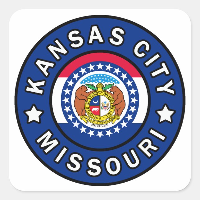 Kansas City Missouri Square Sticker (Front)