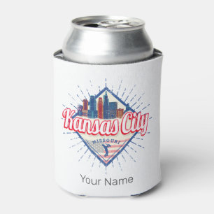 Kansas City Missouri United States Skyline Vintage Can Cooler