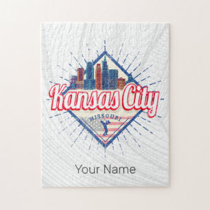 Kansas City Missouri United States Skyline Vintage Jigsaw Puzzle