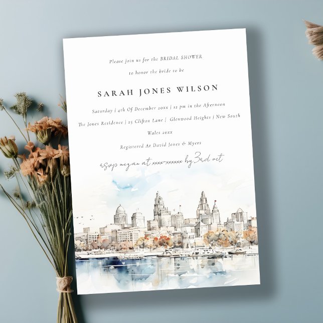 Kansas City Missouri Watercolor Bridal Shower Invitation (Creator Uploaded)