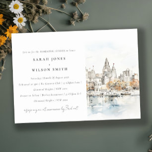 Kansas City Missouri Watercolor Rehearsal Dinner Invitation