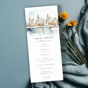 Kansas City Missouri Watercolor Wedding Program