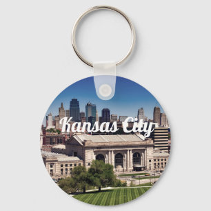 Kansas City Missouri with downtown photo Key Ring