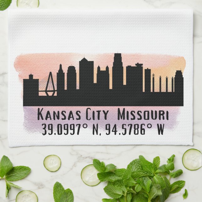 Kansas City MO City Skyline  Tea Towel (Folded)