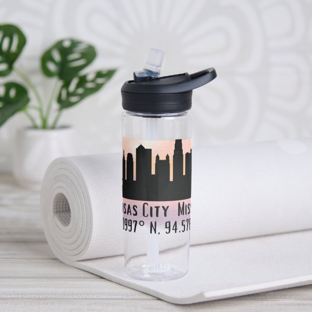 Kansas City MO City Skyline  Water Bottle (Yoga)