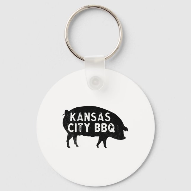 Kansas City Pig Bbq  Key Ring (Front)