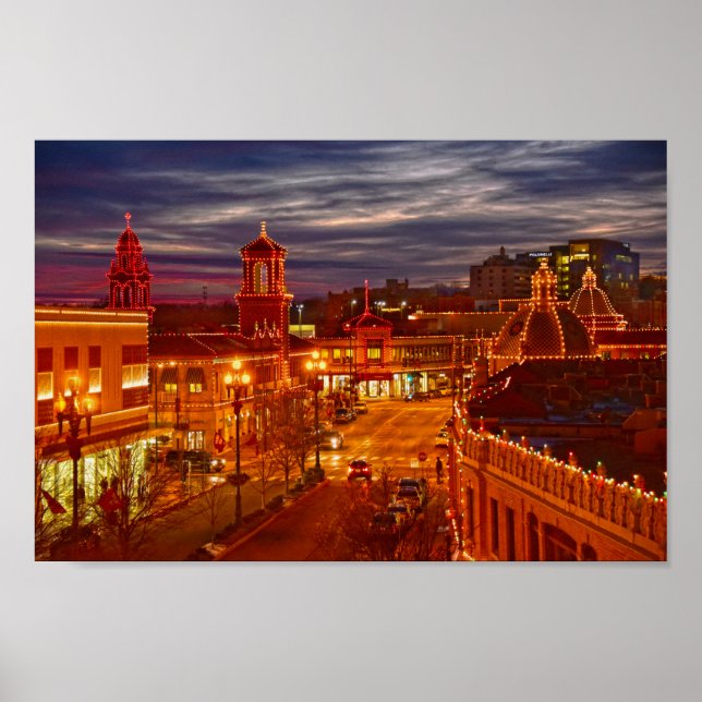 Kansas City Plaza Lights at Sunset Poster (Front)