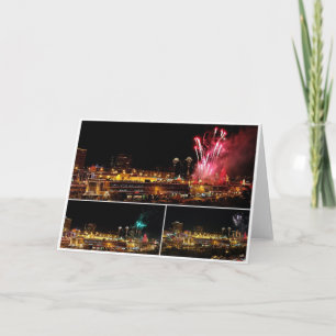 Kansas City Plaza Lights Collage, Fireworks Holiday Card