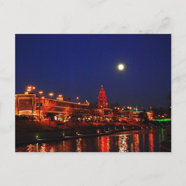 Kansas City Plaza Lights Under Full Moon Postcard (Front)