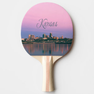 Kansas City Sky Line Sunset Ping Pong Paddle