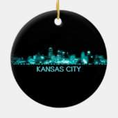 Kansas City Skyline Ceramic Ornament (Back)