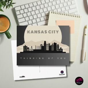 Kansas City Skyline Thinking of You Postcard