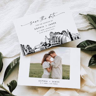 Kansas City Skyline Wedding Save the Date Card