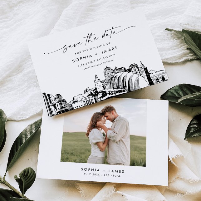 Kansas City Skyline Wedding Save the Date Card (Creator Uploaded)