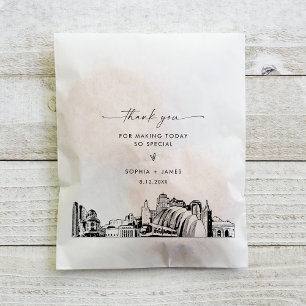 Kansas City Skyline Wedding Thank You Favour Bags