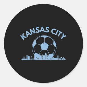 Kansas City Soccer And Skyline Classic Round Sticker