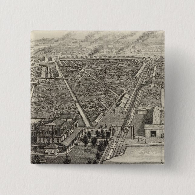 Kansas City Stock Yards, Kansas City, Kansas 15 Cm Square Badge (Front)