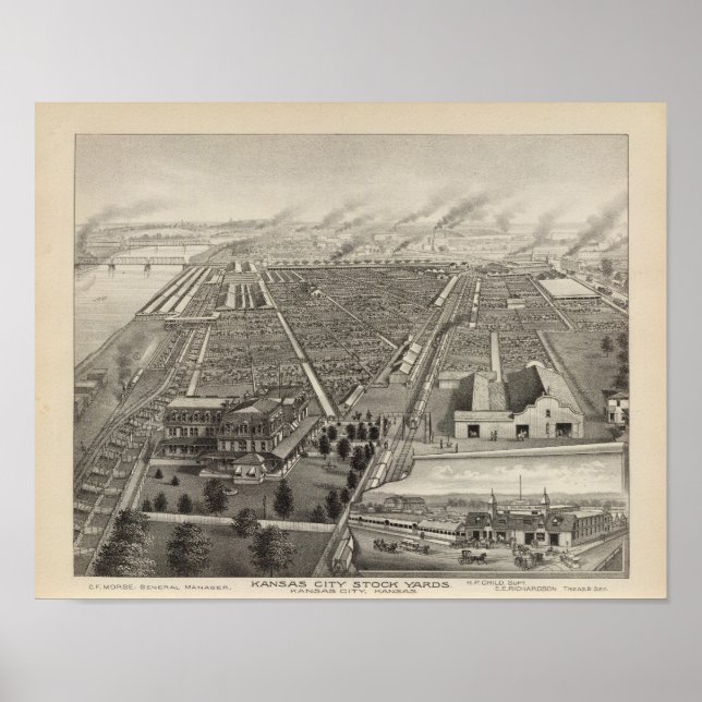Kansas City Stock Yards, Kansas City, Kansas Poster (Front)