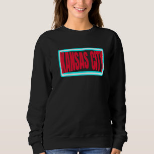 Kansas City Teal BlueRed KC Kansas City Retro Stri Sweatshirt