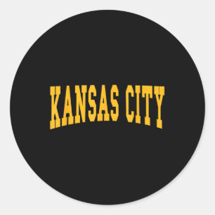Kansas City - Throwback Design - Clic Classic Round Sticker