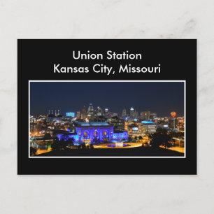 Kansas City Union Station in Blue Postcard