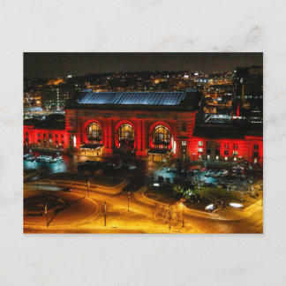 Kansas City Union Station in Red Postcard