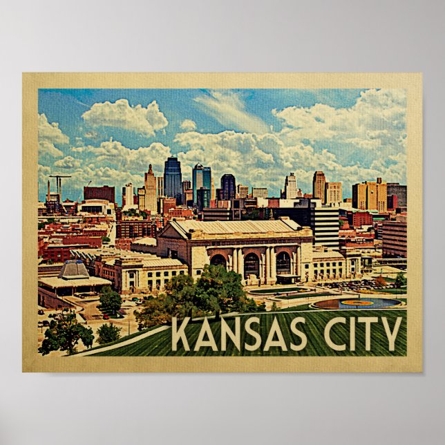 Kansas City Vintage Travel Poster (Front)