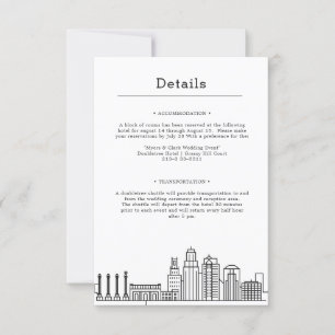 Kansas City Wedding   2-Sided Guest Details Invitation