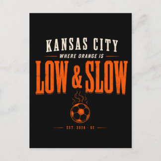 Kansas City Where Orange Is Low and Slow Holiday Postcard