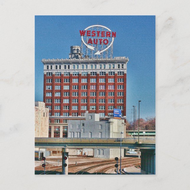 Kansas City's Western Auto Sign Postcard (Front)