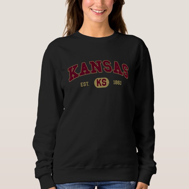 Kansas Classic Collegiate Varsity Style COZY Kansa Sweatshirt (Front)