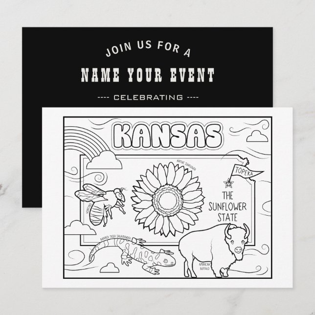kansas colour me collage invitation (Front/Back)