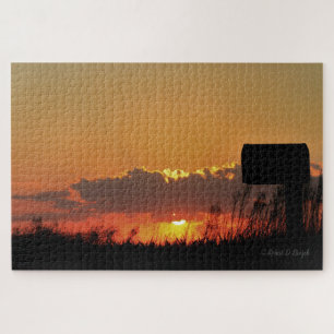 Kansas Colourful Sunset with Clouds Puzzle