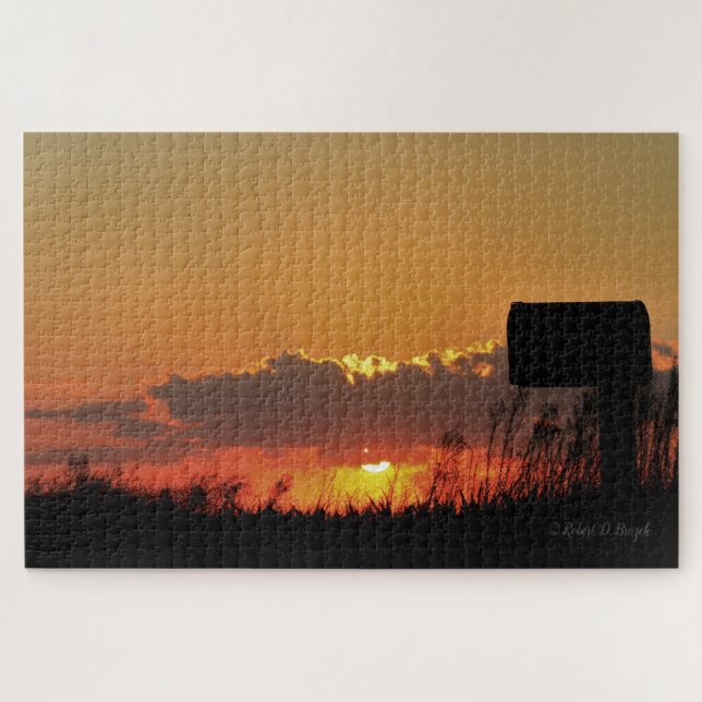 Kansas Colourful Sunset with Clouds Puzzle (Horizontal)