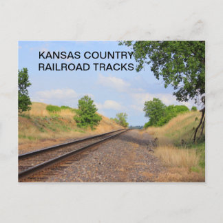 Kansas Country Railroad Tracks POST CARD