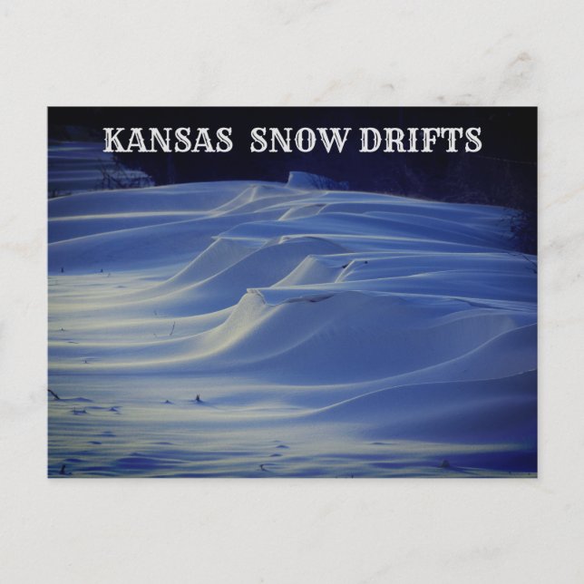 Kansas Country Snow Drifts Post Card (Front)