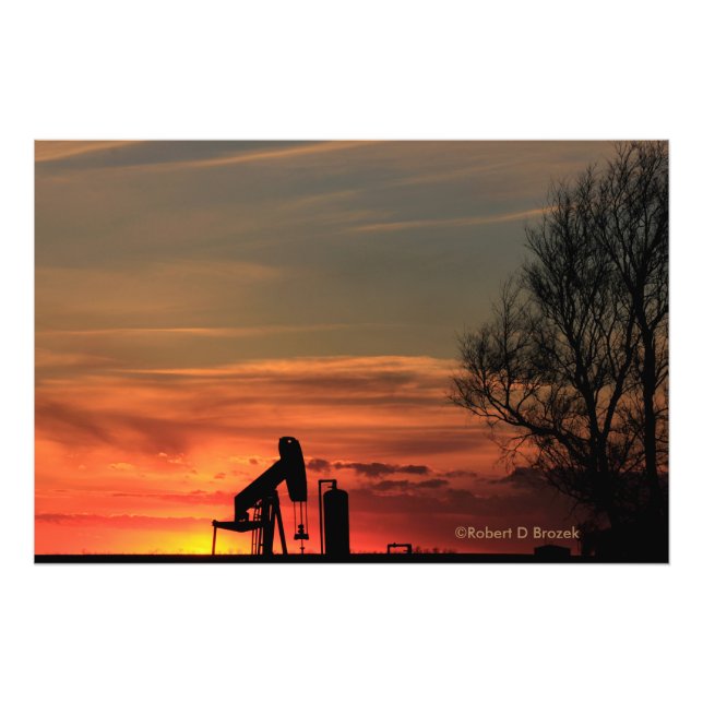 Kansas Country Sunset Silhouette Photo Enlargement Print (Front)