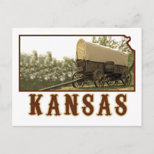 Kansas Covered Wagon Postcard