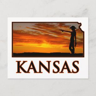 Kansas Cowgirl Postcard