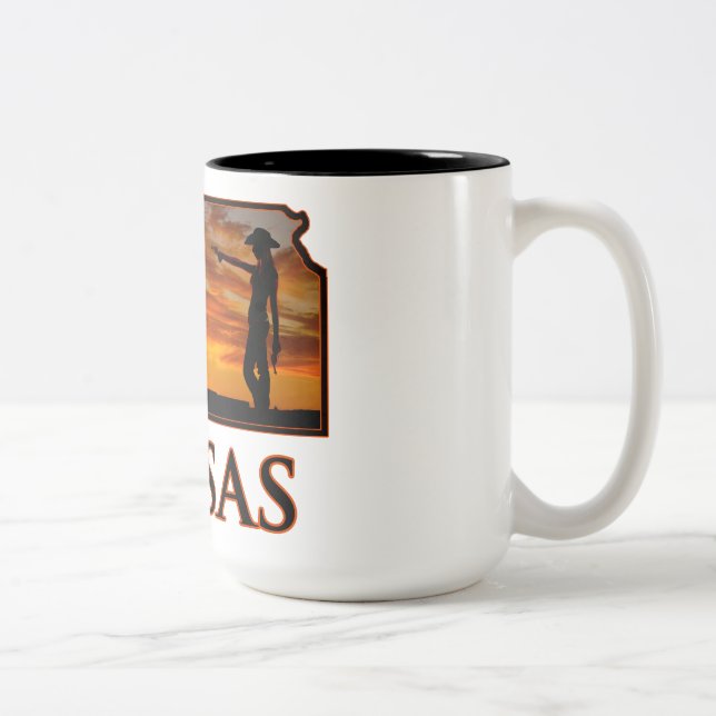 Kansas Cowgirl Two-Tone Coffee Mug (Right)