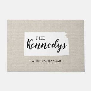Kansas Family Monogram State Doormat