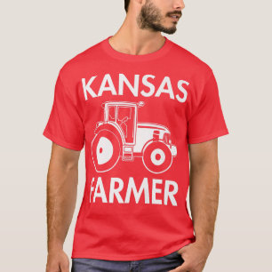 Kansas Farmer Vintage Men Tractor Farm Local Food T-Shirt