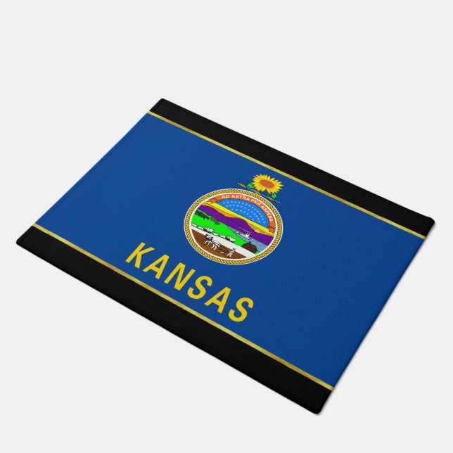 Kansas flag doormat (Angled)