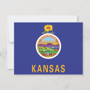 Kansas Flag Sunflower Seal & Ad Astra Souvenir Postcard