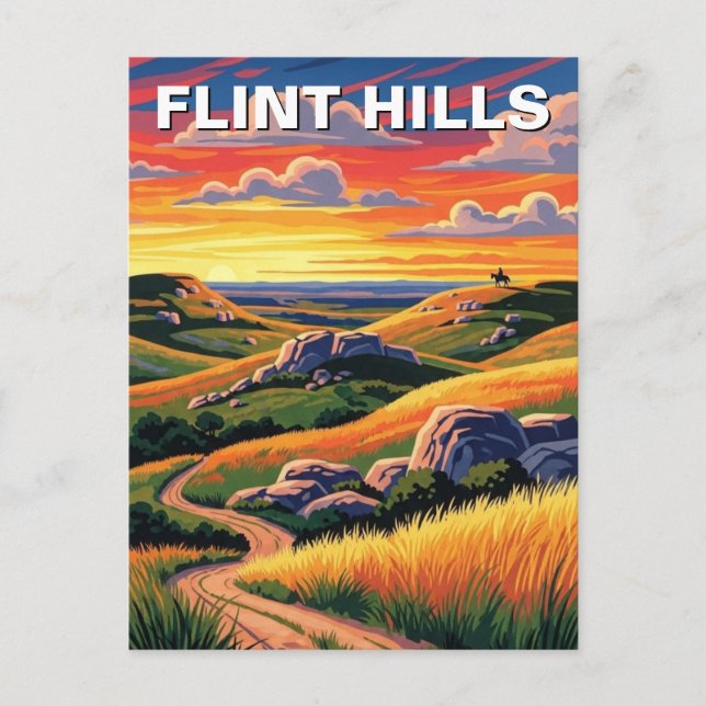 Kansas Flint Hills Travel Souvenir Postcard (Front)
