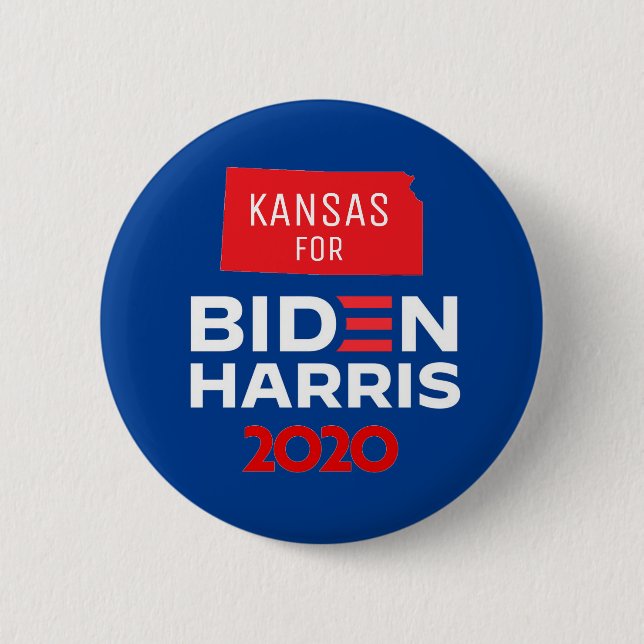 Kansas for Biden Harris 2020 6 Cm Round Badge (Front)