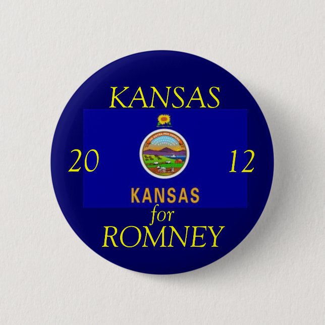 Kansas for Romney 2012 6 Cm Round Badge (Front)