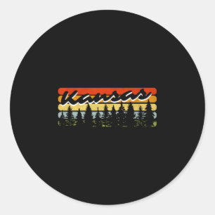 Kansas Forest Sunset Trees Cabin Theme Souvenir  Classic Round Sticker